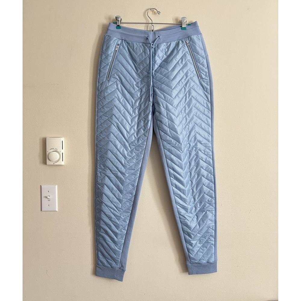 Athleta Womens Blue Quilted Front Outdoor Gorpcore Apres Ski Jogger Pants 6 6T